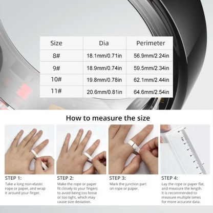 Durable Waterproof Smart Ring for Effortless Tracking of Daily Activities